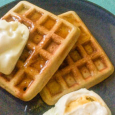 Golden, fluffy, flavoursome and crispy around the edges, Easy waffles recipe