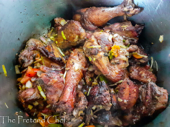 fried chicken with marinade in a bowl