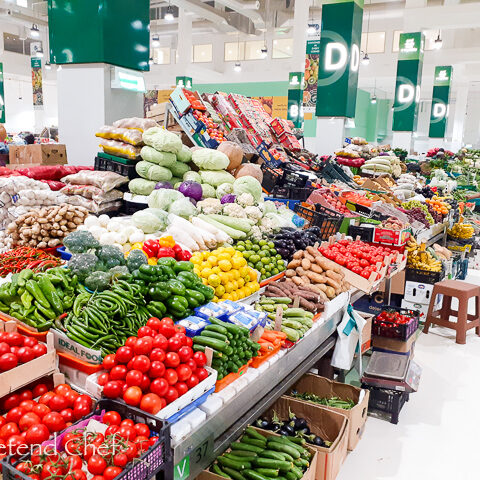 vegetables on display at the waterfront market dubai