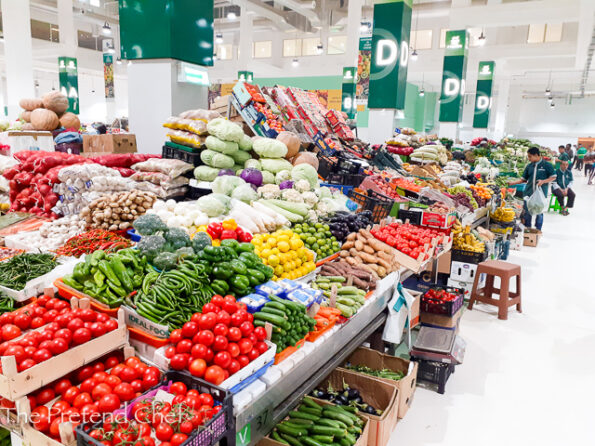 vegetables on display at the waterfront market dubai